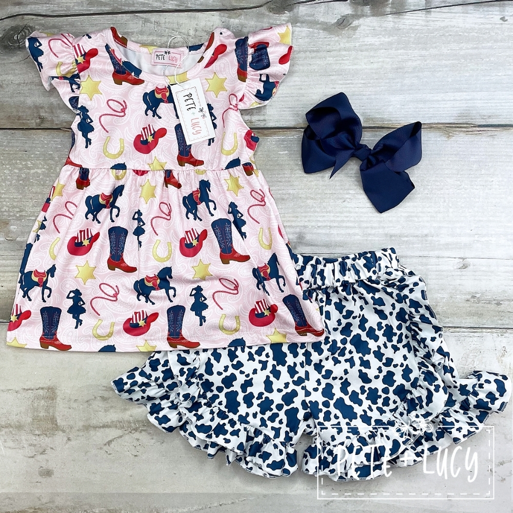 Cowgirl Cutie Short Set- $30
Size 12-18 months